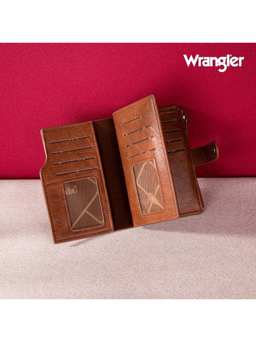 New Women's Trifold Wallet with Credit Card Holders & Money Organizer - Brown - Picture 2 of 6